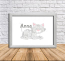 Personalised Cat 2 B Word Art Poster Print