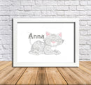 Personalised Cat 2 B Word Art Poster Print