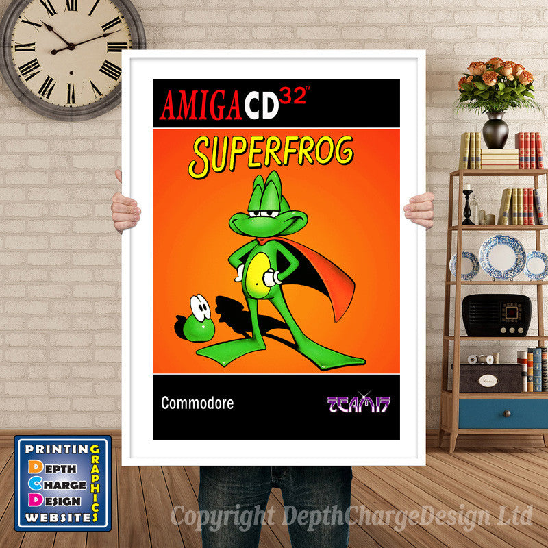 Cd32_Superfrog_None Atari Inspired Retro Gaming Poster A4 A3 A2 Or A1