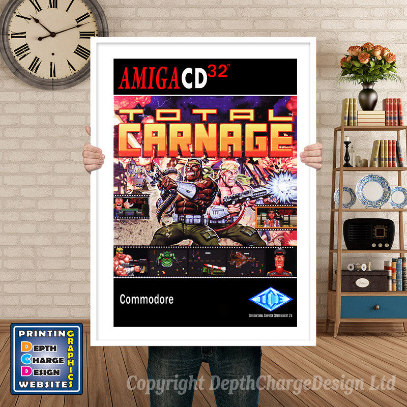 Cd32_Totalcarnage_None Atari Inspired Retro Gaming Poster A4 A3 A2 Or A1