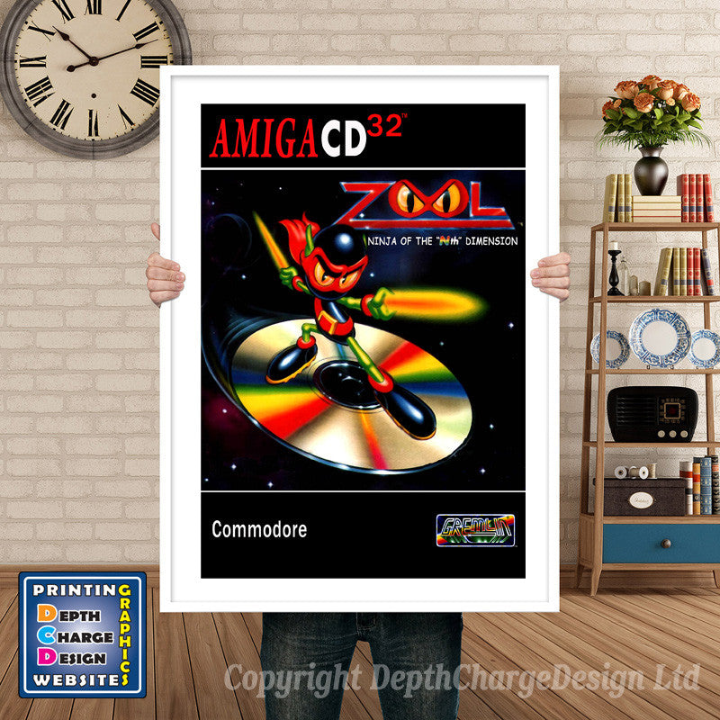Cd32_Zool_Eu Atari Inspired Retro Gaming Poster A4 A3 A2 Or A1