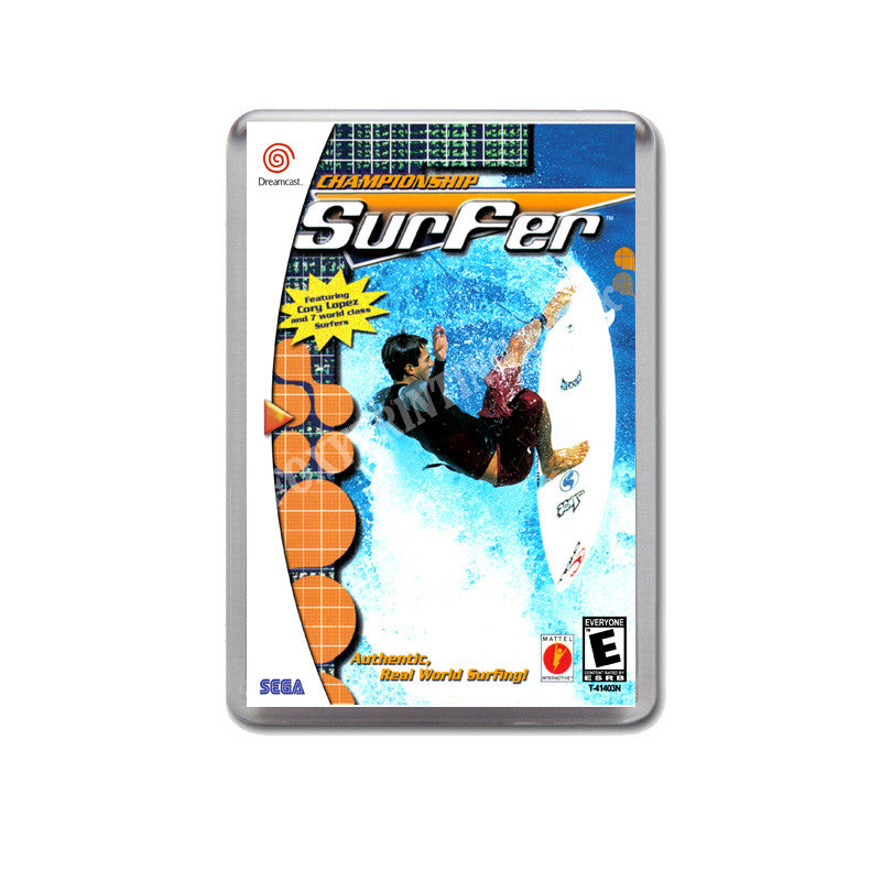 Championship Surfer Sega Dreamcast Style Inspired Retro Game Magnet