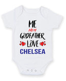 Me and My Godfather Love chelsea Personalised FOOTBALL TEAM Baby Grow