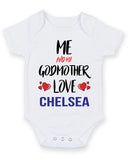 Me and My Godmother Love chelsea Personalised FOOTBALL TEAM Baby Grow