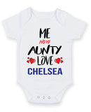 Me and My Aunty Love chelsea Personalised FOOTBALL TEAM Baby Grow