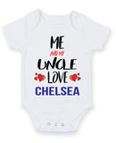 Me and My Uncle Love chelsea Personalised FOOTBALL TEAM Baby Grow
