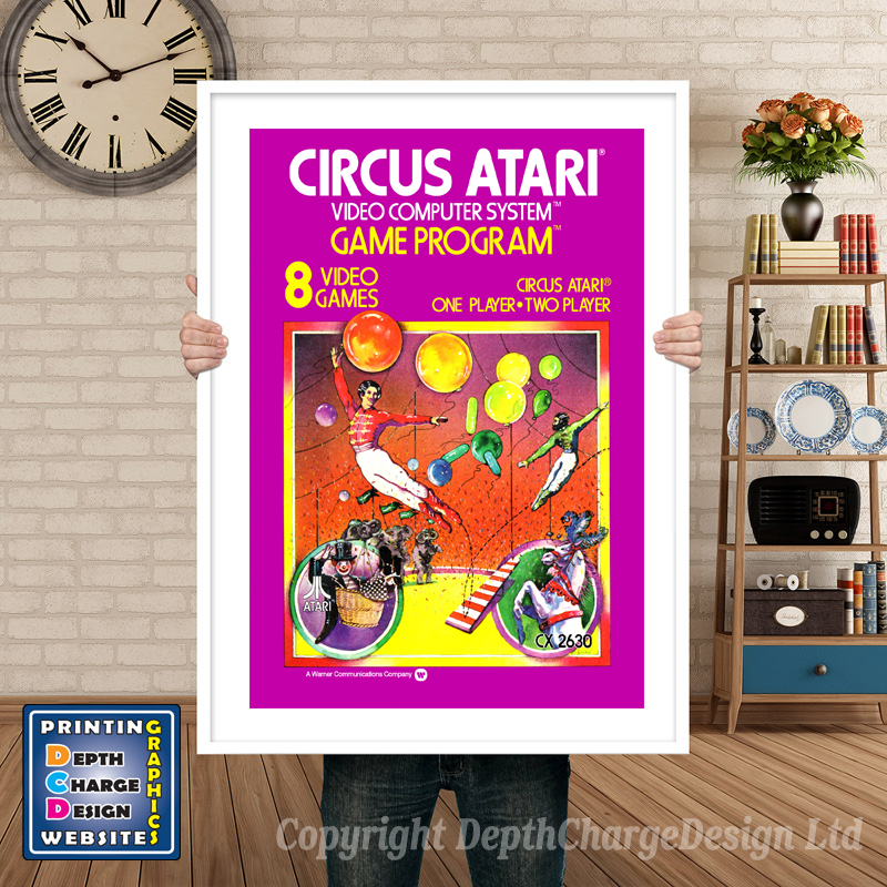 Circus Atari 2 - Atari 2600 Inspired Retro Gaming Poster A4 A3 A2 Or A1