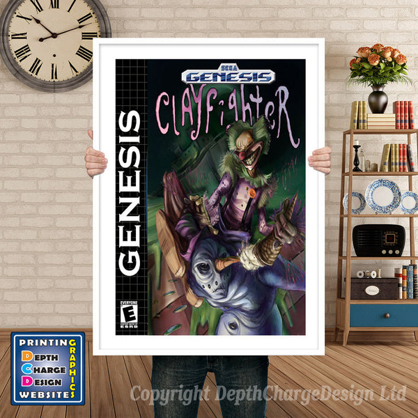 Clayfighter - Sega Megadrive Inspired Retro Gaming Poster