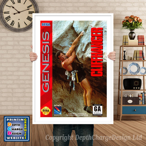 Cliffhanger - Sega Megadrive Inspired Retro Gaming Poster
