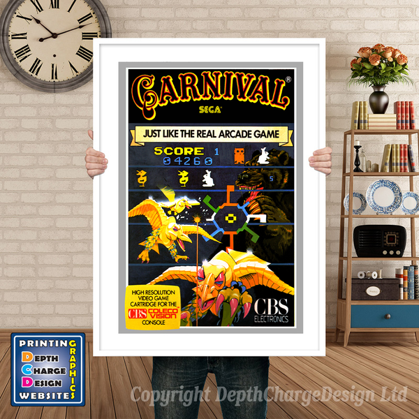 Carnival Coleco Vision Game Inspired Theme Retro Gaming Poster