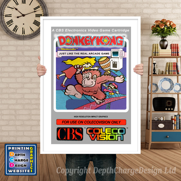 Donkeykong Coleco Vision Game Inspired Theme Retro Gaming Poster