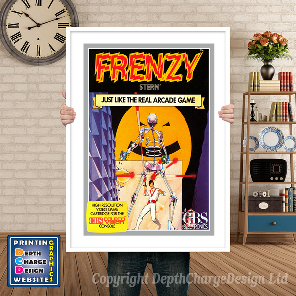 Frenzy Coleco Vision Game Inspired Theme Retro Gaming Poster