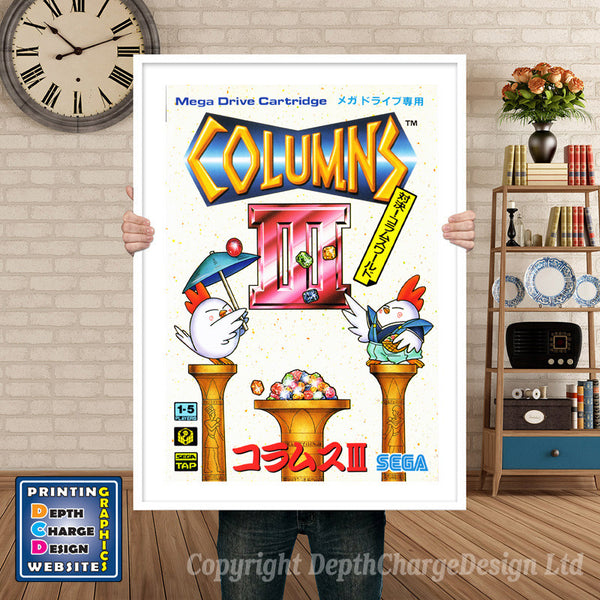 Columns3 Jp - Sega Megadrive Inspired Retro Gaming Poster