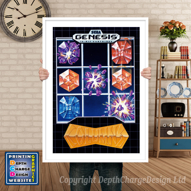 Columns - Sega Megadrive Inspired Retro Gaming Poster A4 A3 A2 Or A1