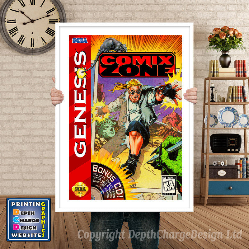Comix Zone - Sega Megadrive Inspired Retro Gaming Poster A4 A3 A2 Or A1