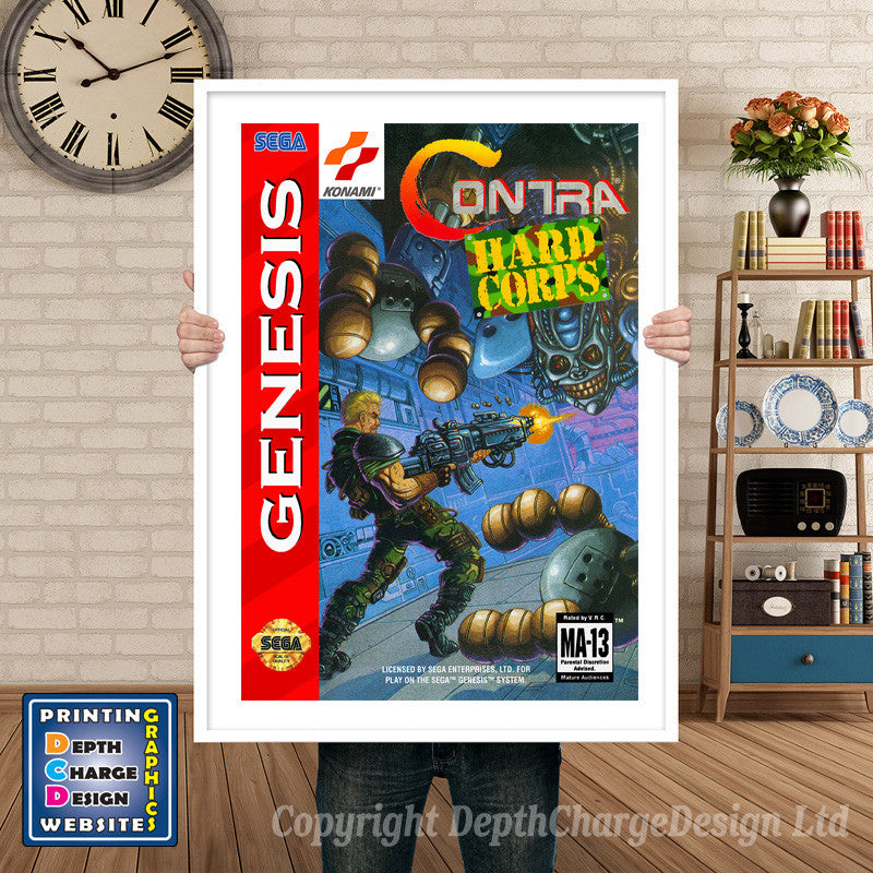Contra Hard Corps - Sega Megadrive Inspired Retro Gaming Poster A4 A3 A2 Or A1