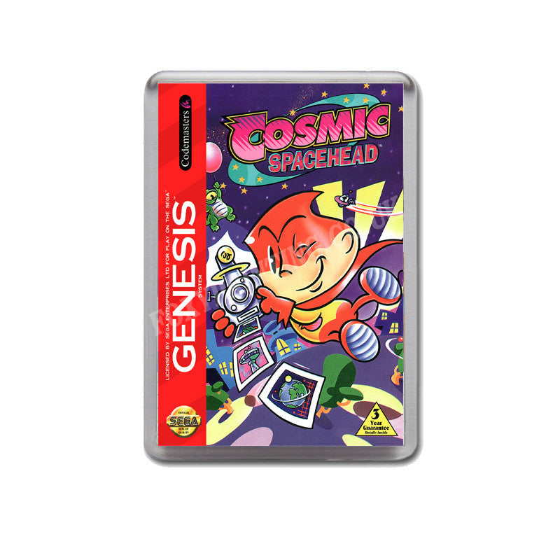 Cosmic Space Head Game Style Inspired Sega Megadrive Retro Video Gaming Magnet