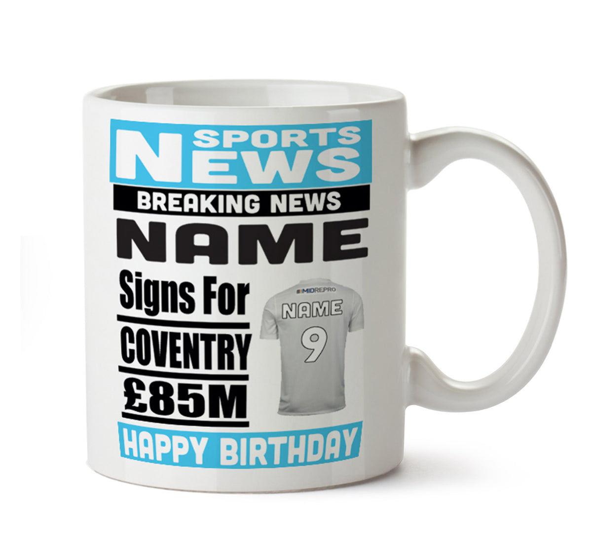Personalised SIGNS FOR Coventry Football Mug Personalised Birthday Mug – printed mug product image 1