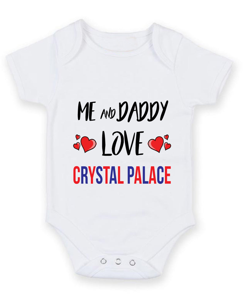 Me and Daddy Love crystal palace Personalised FOOTBALL TEAM Baby Grow