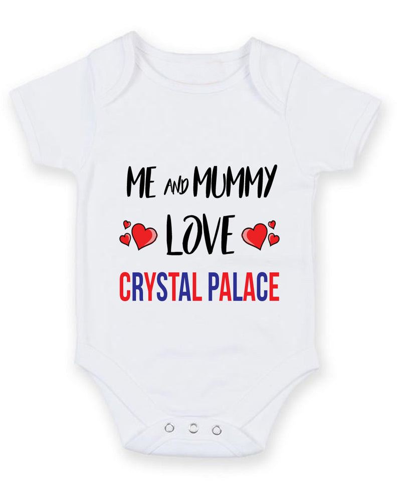 Me and Mummy love crystal palace Personalised FOOTBALL TEAM Baby Grow