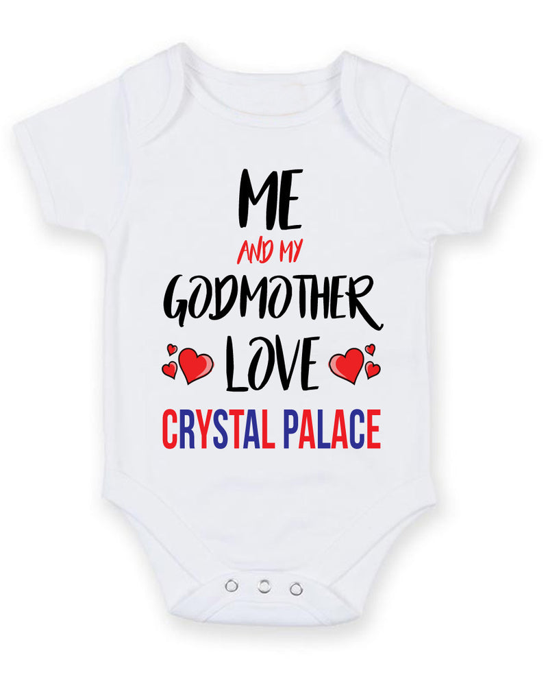 Me and My Godmother Love crystal palace Personalised FOOTBALL TEAM Baby Grow