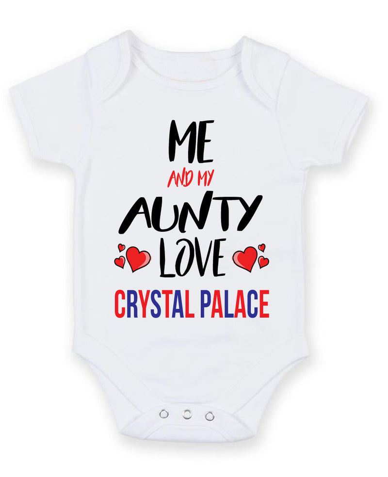 Me and My Aunty Love crystal palace Personalised FOOTBALL TEAM Baby Grow