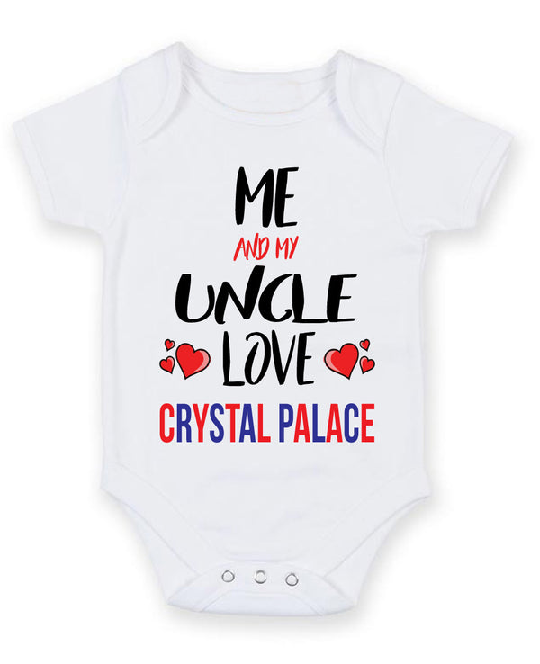 Me and My Uncle Love crystal palace Personalised FOOTBALL TEAM Baby Grow