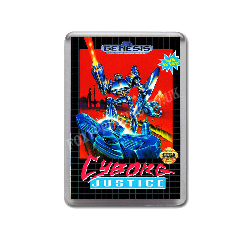 Cyborg Justice Game Style Inspired Sega Megadrive Retro Video Gaming Magnet