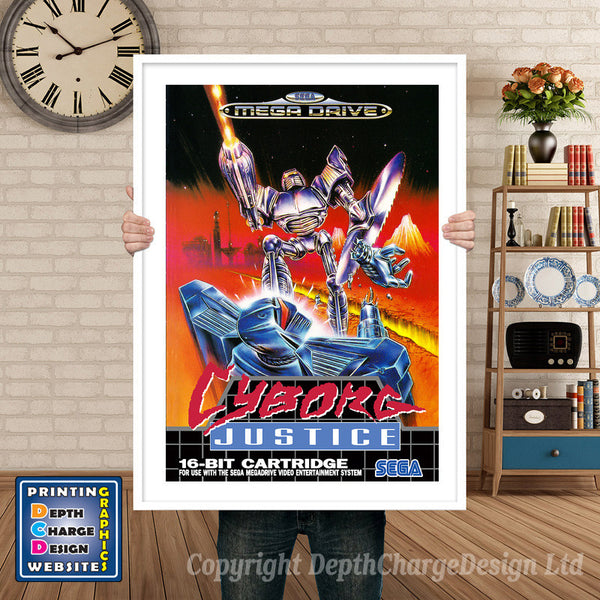 Cyborg Justice Eu - Sega Megadrive Inspired Retro Gaming Poster