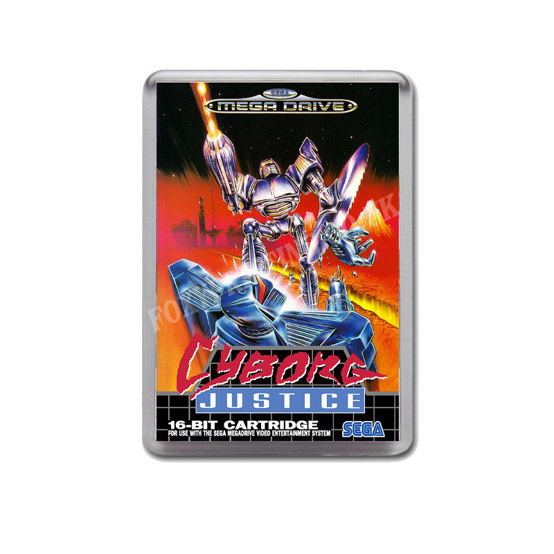 Cyborg Justice Eu Game Style Inspired Sega Megadrive Retro Video Gaming Magnet