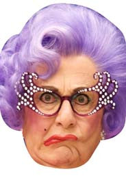 Dame Edna Comedy Face Mask Celebrity FANCY DRESS HEN BIRTHDAY PARTY FUN STAG DO HEN