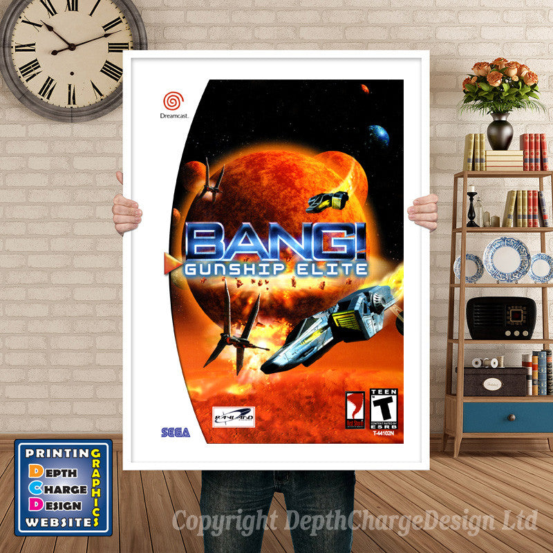 Bang Gun Ship Elite - Sega Dreamcast Inspired Retro Gaming Poster A4 A3 A2 Or A1
