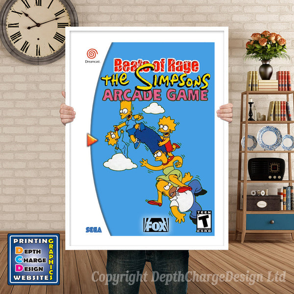 Beats Of Rage Simpsons Arcade - Sega Dreamcast Inspired Retro Gaming Poster