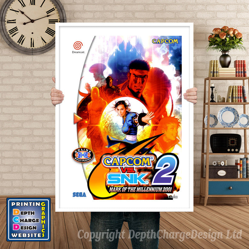Capcom Vs Snk 2 4 - Sega Dreamcast Inspired Retro Gaming Poster A4 A3 A2 Or A1