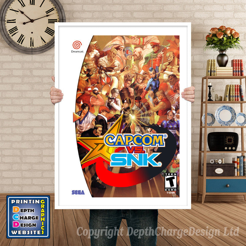 Capcom Vs Snk 2 - Sega Dreamcast Inspired Retro Gaming Poster A4 A3 A2 Or A1
