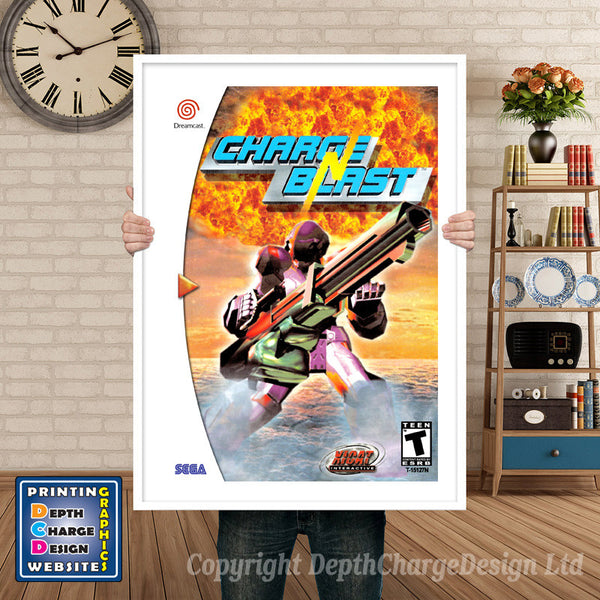 Chargen Blast - Sega Dreamcast Inspired Retro Gaming Poster