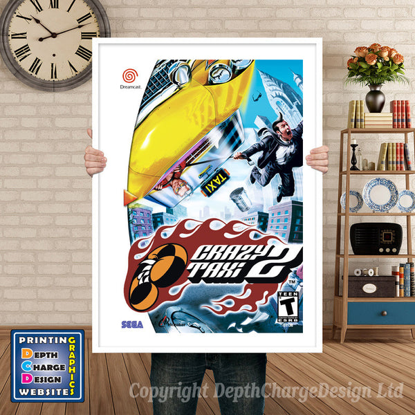 Crazy Taxi2 3 - Sega Dreamcast Inspired Retro Gaming Poster