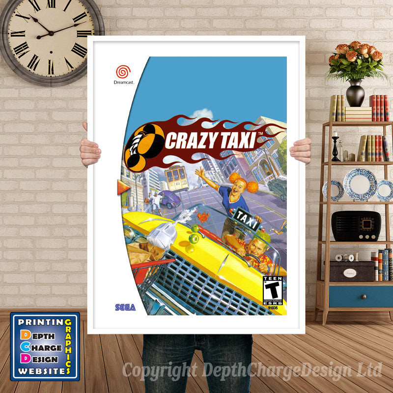 Crazy Taxi 2 - Sega Dreamcast Inspired Retro Gaming Poster A4 A3 A2 Or A1