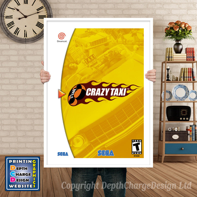 Crazy Taxi 6 - Sega Dreamcast Inspired Retro Gaming Poster A4 A3 A2 Or A1