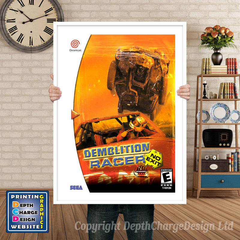 Demolition Racer No Exit - Sega Dreamcast Inspired Retro Gaming Poster A4 A3 A2 Or A1