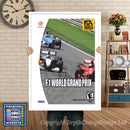 F1 World Grand Prix - Sega Dreamcast Inspired Retro Gaming Poster A4 A3 A2 Or A1