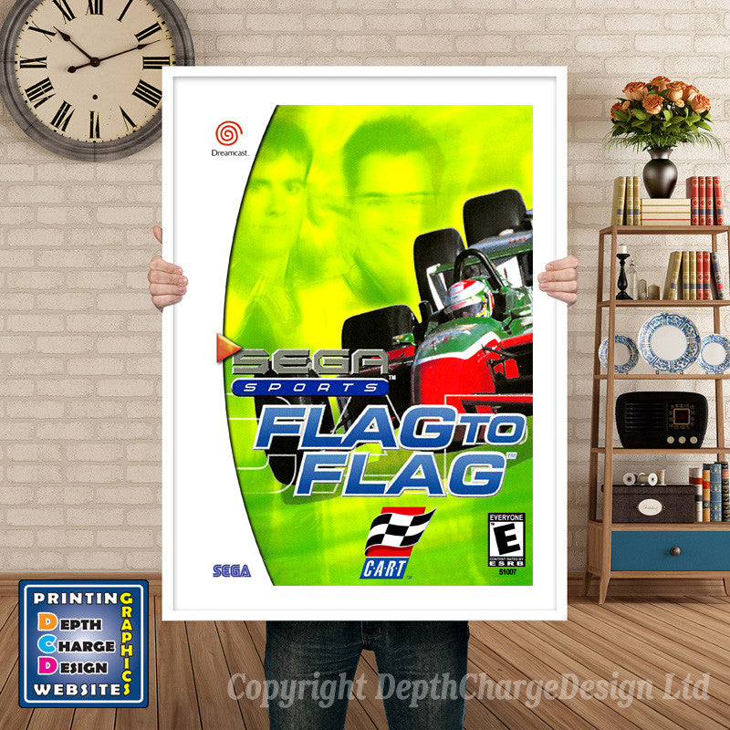 Flag To Flag 2 - Sega Dreamcast Inspired Retro Gaming Poster A4 A3 A2 Or A1