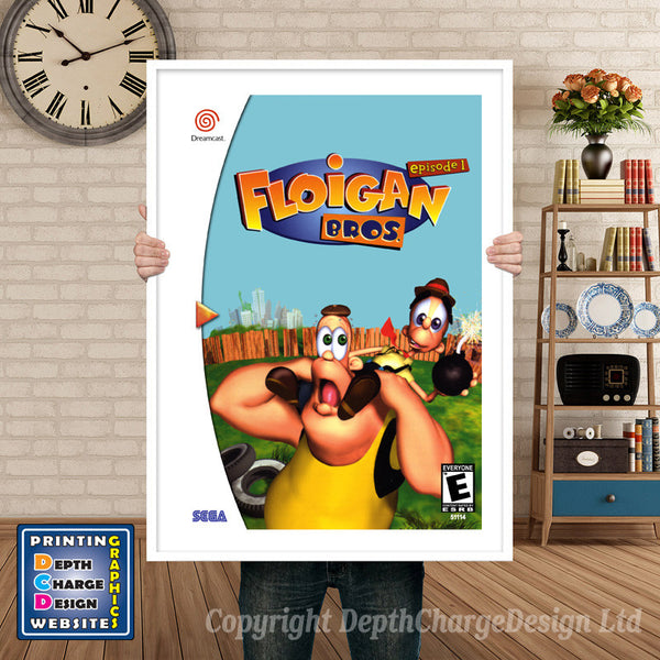 Floigan Bros - Sega Dreamcast Inspired Retro Gaming Poster