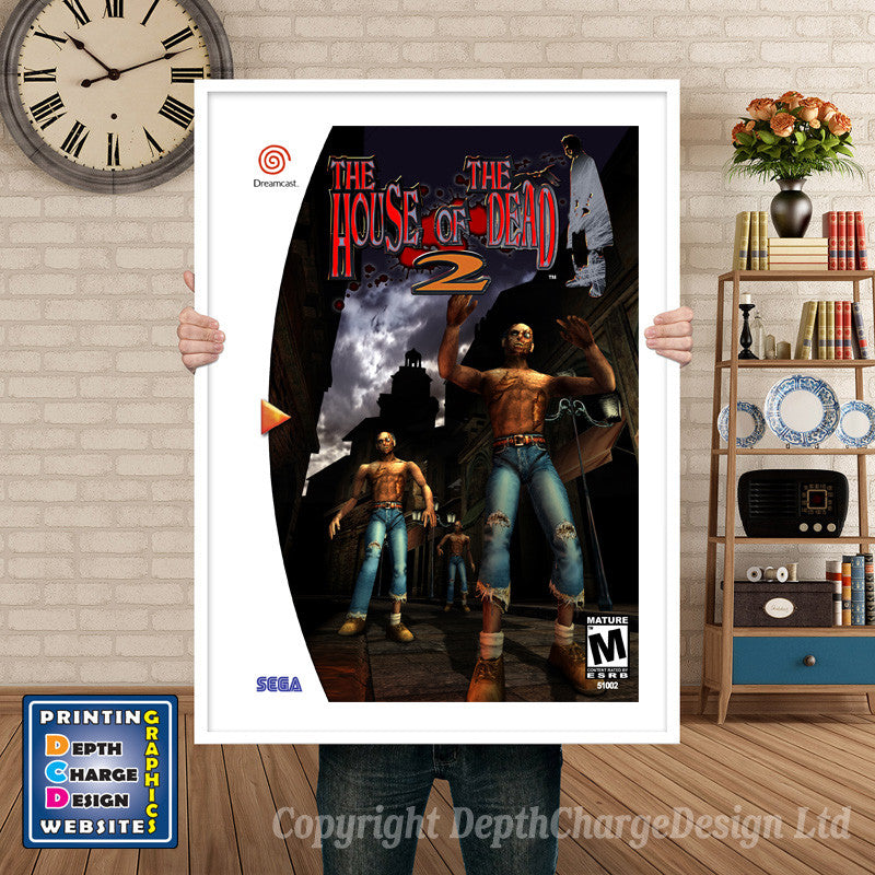 Houseofthedead2 - Sega Dreamcast Inspired Retro Gaming Poster A4 A3 A2 Or A1