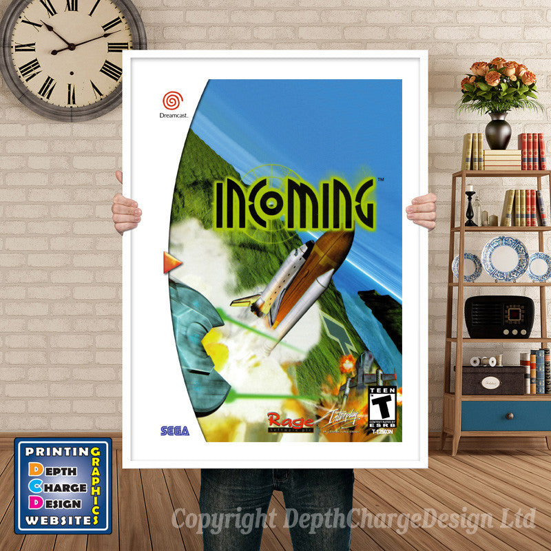 Incoming - Sega Dreamcast Inspired Retro Gaming Poster A4 A3 A2 Or A1
