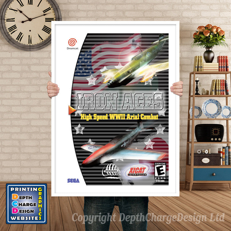 Iron Aces - Sega Dreamcast Inspired Retro Gaming Poster A4 A3 A2 Or A1