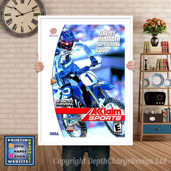 Jeremy Mcgrath Super Cross2000 - Sega Dreamcast Inspired Retro Gaming Poster