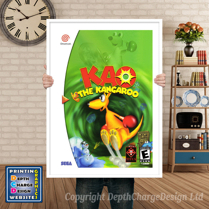 Kao The Kangaroo - Sega Dreamcast Inspired Retro Gaming Poster A4 A3 A2 Or A1