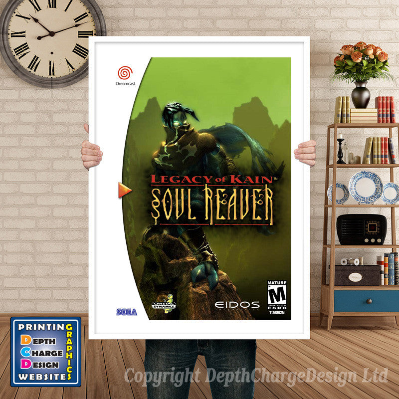 Leg Cy Of Kain Soul Reaver - Sega Dreamcast Inspired Retro Gaming Poster A4 A3 A2 Or A1