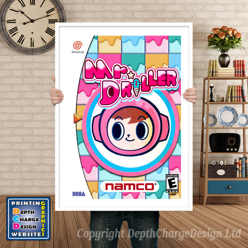 Mr Driller - Sega Dreamcast Inspired Retro Gaming Poster A4 A3 A2 Or A1
